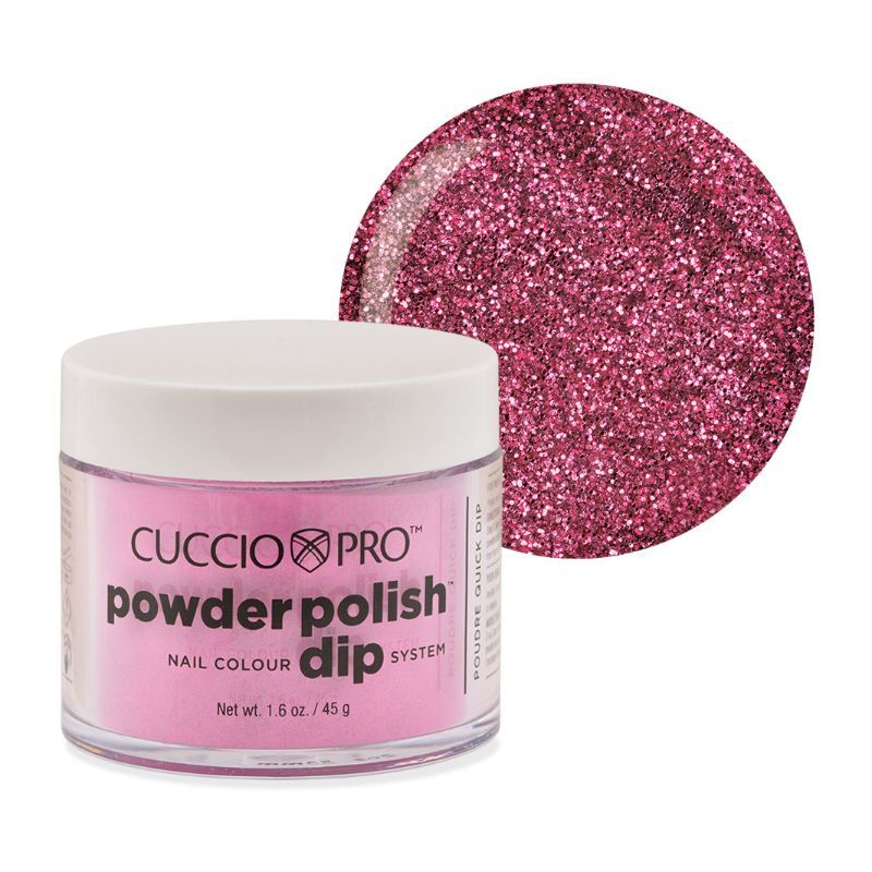 CUCCIO Powder Polish Deep Pink W/Pink Glitter #5610