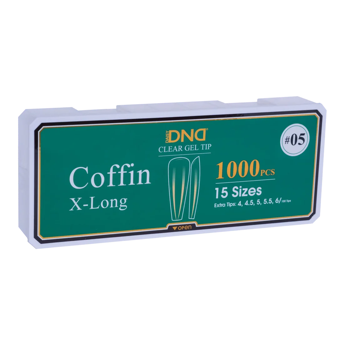 DND Soft Gel Tips - Coffin X-Long #05