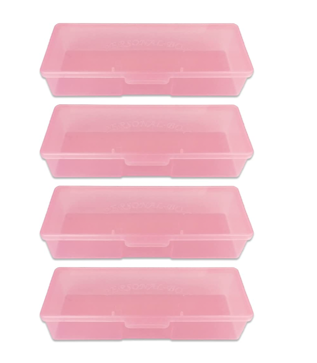 Personal Box Storage Case for Professional Manicurist Nails Pedicure (Large Size) (1 Pieces, PINK)