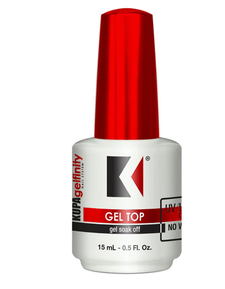 KUPA GelFinity - Gel Soak Off - Capa base y superior de acabado brillante (sin necesidad de limpieza) 0.5 onzas líquidas