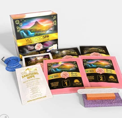 La Palm VOLCANOSPA Luxury Manicure + Pedicure 10-Step System - Rose Gold Made With CBD
