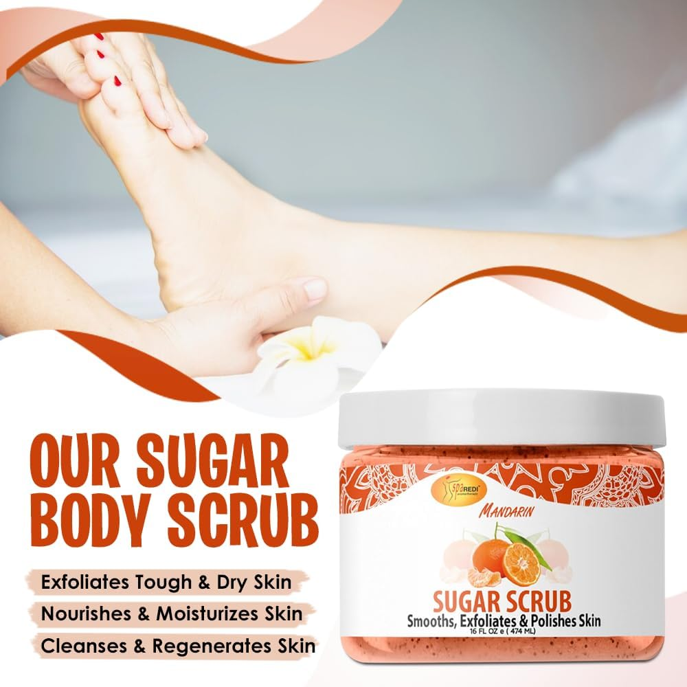 SPA REDI - Mandarin Sugar Scrub Glow (16oz)