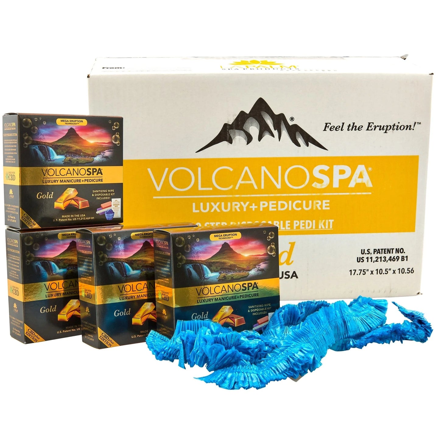 LA PALM VOLCANOSPA CBD+ Pedicure Kit 6 Steps (36pcs/Case + 36pcs of Liners)