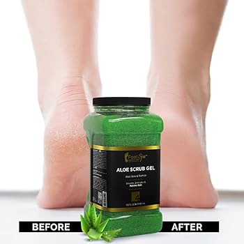 FOOT SPA - Gel exfoliante, 128 oz - Exfoliante para manicura, pedicura y cuerpo con aloe vera y ácido salicílico - Ilumina, pule, suaviza e hidrata la piel - A granel, recarga de galón 