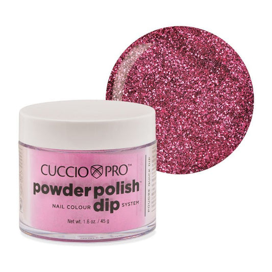 CUCCIO Powder Polish Deep Pink W/Pink Glitter #5610