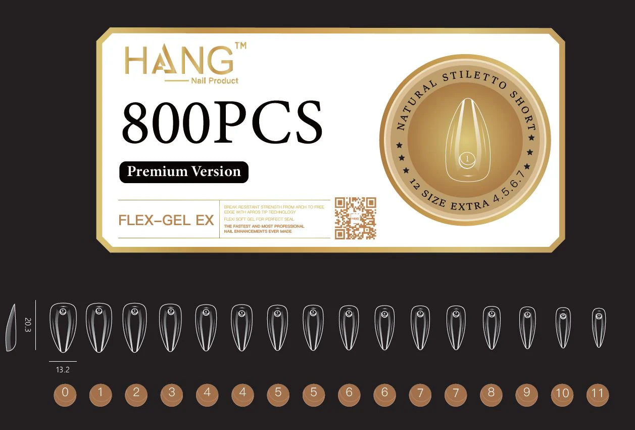 Hang Soft Gel Ex Nail Tip - Stiletto Short