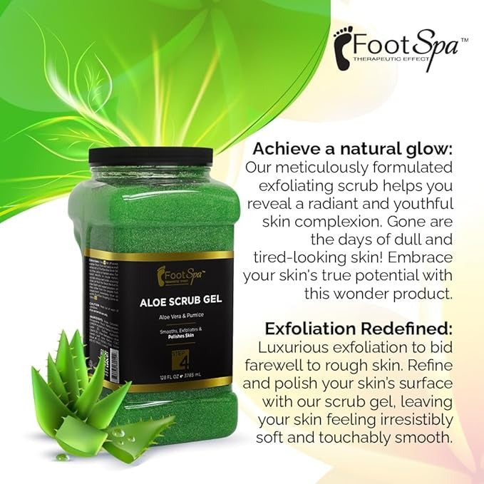 Foot Spa Aloe Vera Cleansing Scrub Gel (4 Gallon/Case)