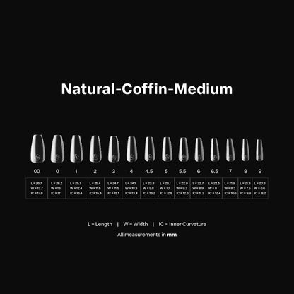 Apres Gel-X® Natural Coffin Medium Box of Tips - Pro (600pcs)