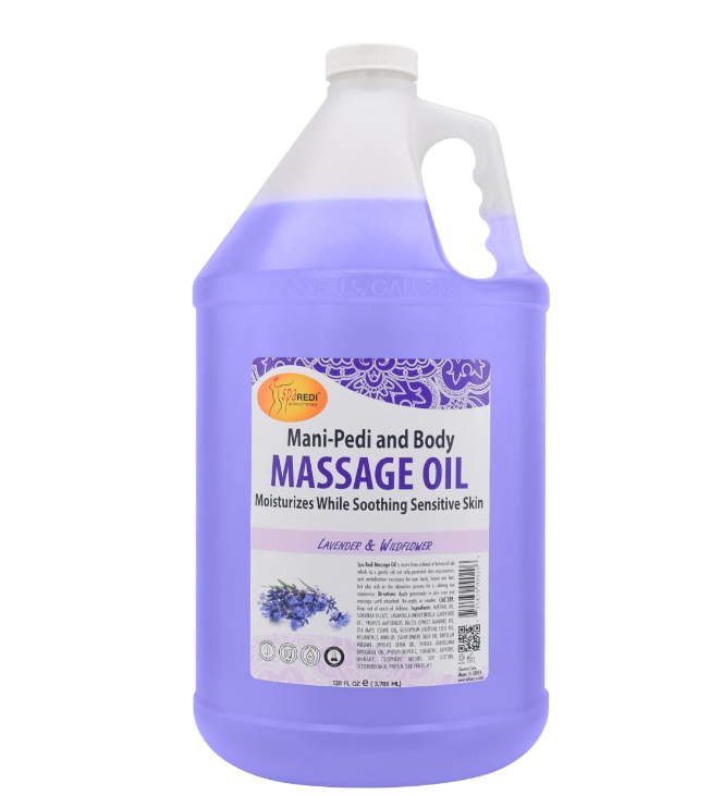 Massage Oil, Lavender Wildflower, 128 Oz Professional Pedicure