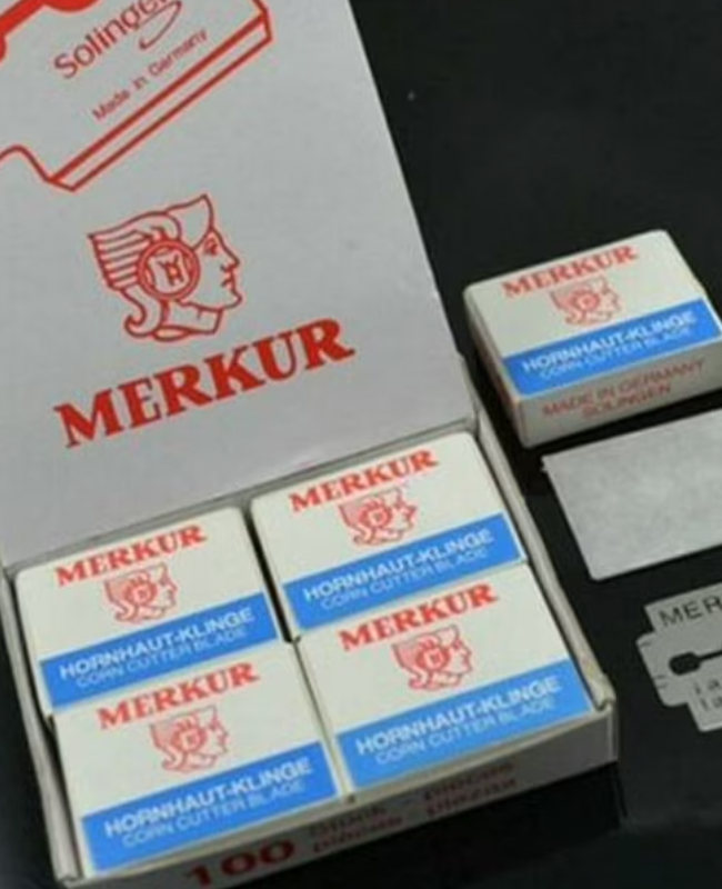 100pcs Merkur Solingen Germany Platinum Coated Corn Callus Remover Blades