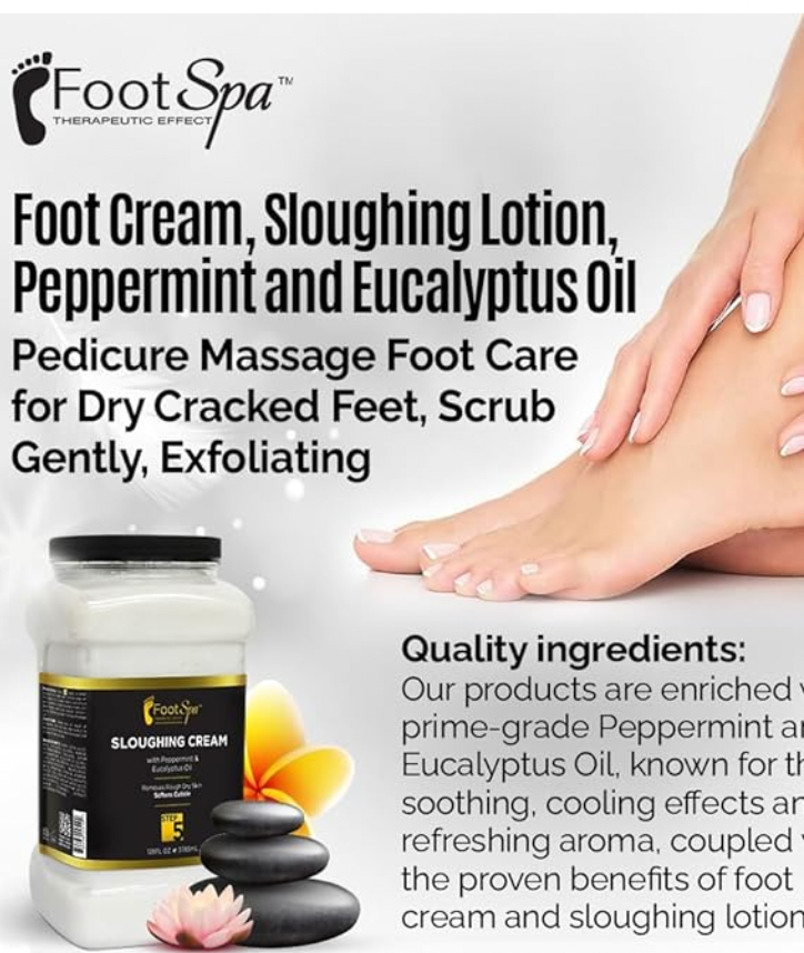 Foot Cream, Sloughing Lotion, Peppermint and Eucalyptus