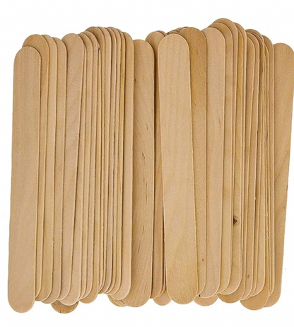 Dukal Large Wooden Wax Sticks - Body Hair Removal Applicator for Waxing, ¾” x 6” (Pack of 100)