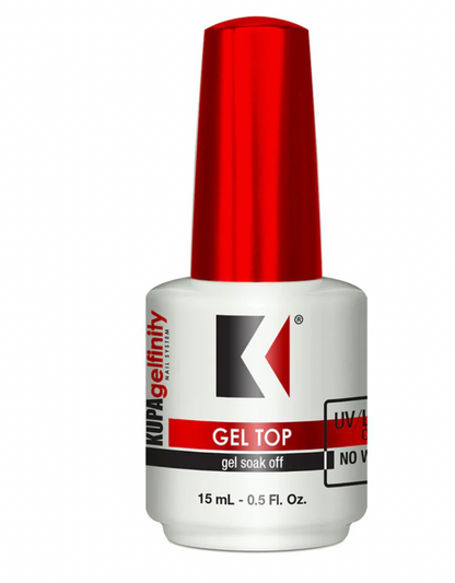 KUPA GelFinity - Gel Soak Off - Capa base y superior de acabado brillante (sin necesidad de limpieza) 0.5 onzas líquidas
