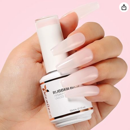 Rubber Base Gel for Nails Milky Pink Rubber Gel U V Color Base Gel Nail Polish 15ML 014