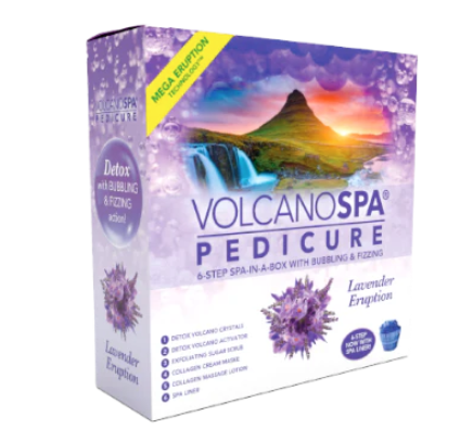 Volcano Spa: 6 Step Pedicure Kit - Lavender Eruption