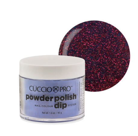 Cuccio Pro Dipping Powder #5595 Purple with Red Glitter