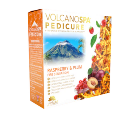 Volcano Spa: 6 Step Pedicure Kit - Raspberry Plum (Fire Sensation)