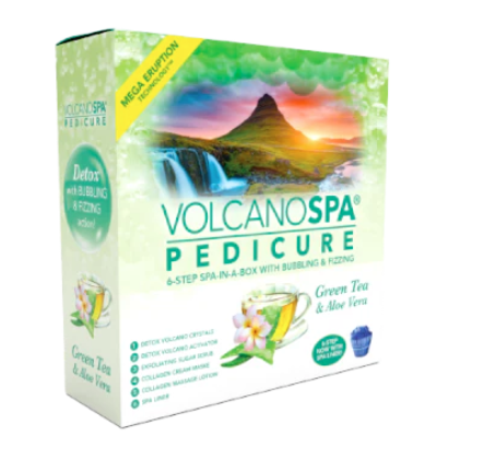 Volcano Spa: 6 Step Pedicure Kit - Green Tea & Aloe Vera