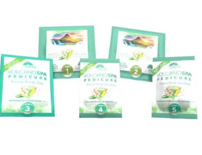 Volcano Spa: 6 Step Pedicure Kit - Green Tea & Aloe Vera