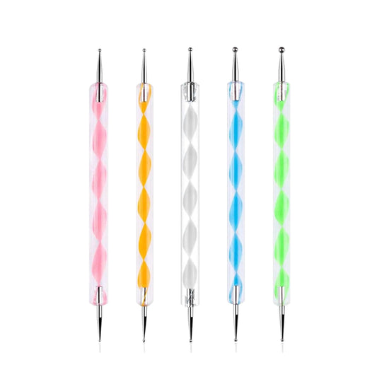 5pcs Way Dotting Pen Tool Nail Art Tip, Multicolor