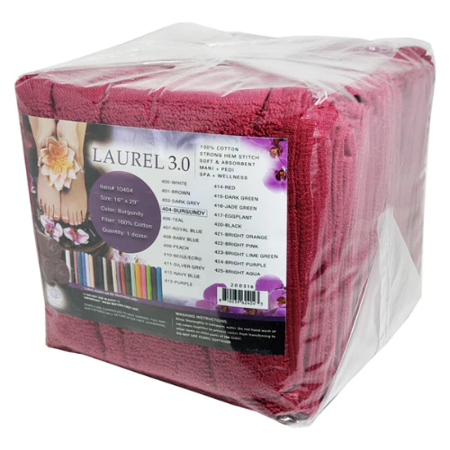 Laurel 3.0 Burgundy Towels (12 pcs)