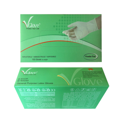 Vgloves Powder Free Latex Glove Box (10boxes/Case)