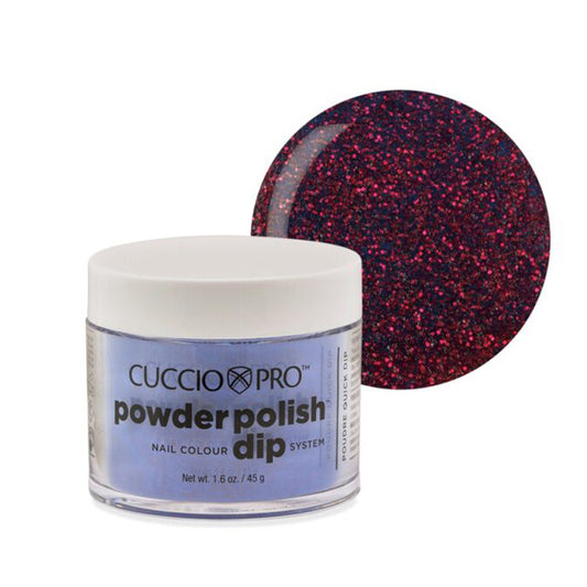 Cuccio Pro Dipping Powder #5595 Purple with Red Glitter