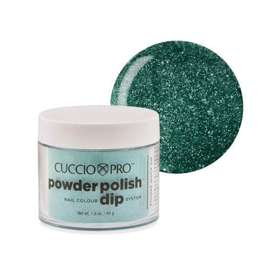 Cuccio Pro Dipping Powder #5596 Jade with Silver Glitter